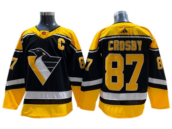 Pittsburgh Penguins #87 Sidney Crosby Black 2022&23 Reverse Retro Jersey