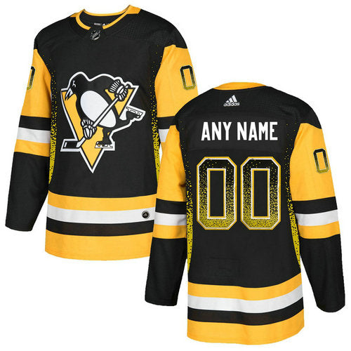 Pittsburgh Penguins Black Customized Drift Fashion Jersey