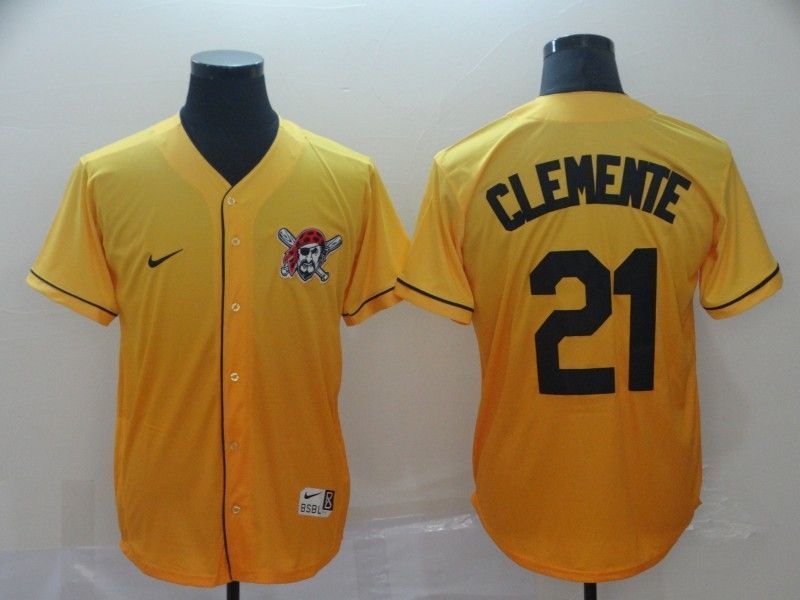 Pittsburgh Pirates Roberto Clemente 21 2020 Mlb Gradient Yellow Jersey