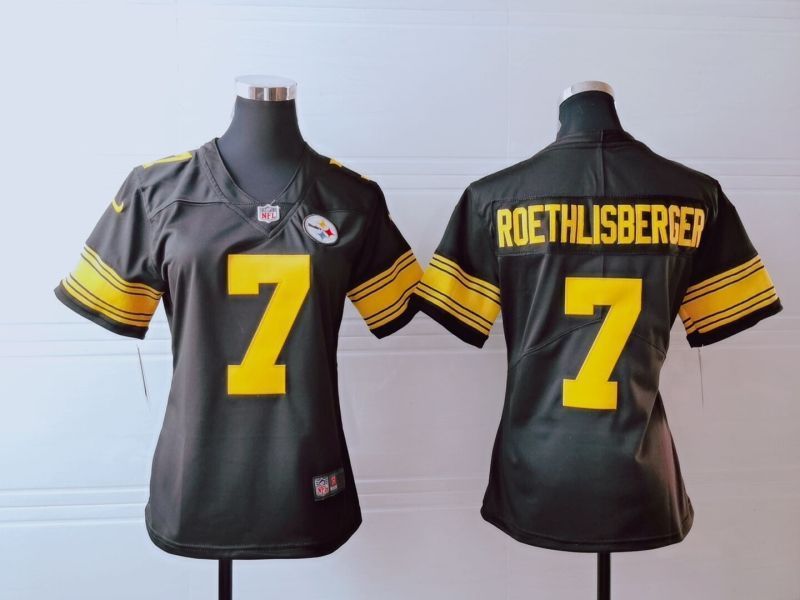 Pittsburgh Steelers Ben Roethlisberger 7 Nfl 2020 Dark Brown Womens Jersey