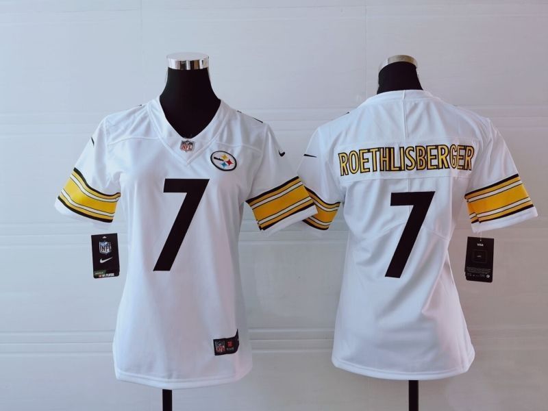 Pittsburgh Steelers Ben Roethlisberger 7 Nfl 2020 White Womens Jersey