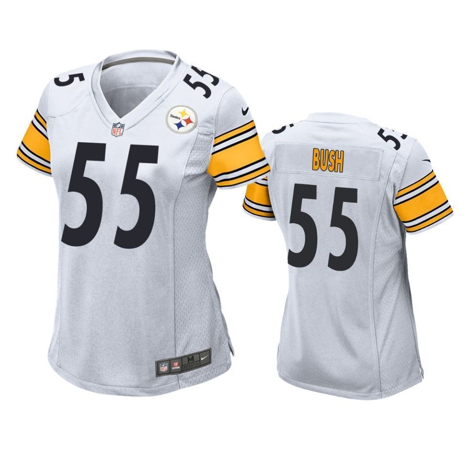 Pittsburgh Steelers Devin Bush 2019 Nfl Draft White Game Womens Jersey