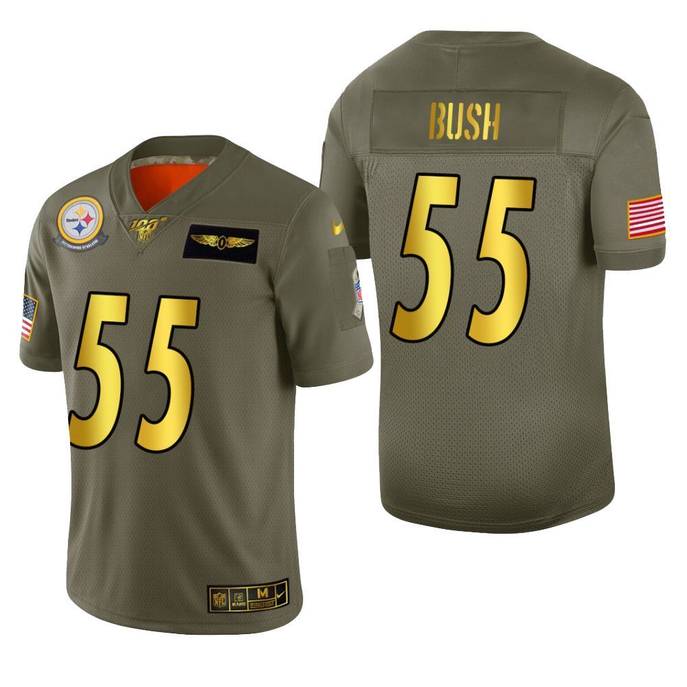 Pittsburgh Steelers Devin Bush 2019 Salute To Service Nfl 100 Mens Jersey Metallic