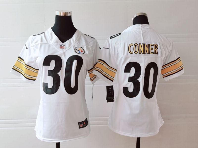 Pittsburgh Steelers James Conner 30 Nfl 2020 White Womens Jersey