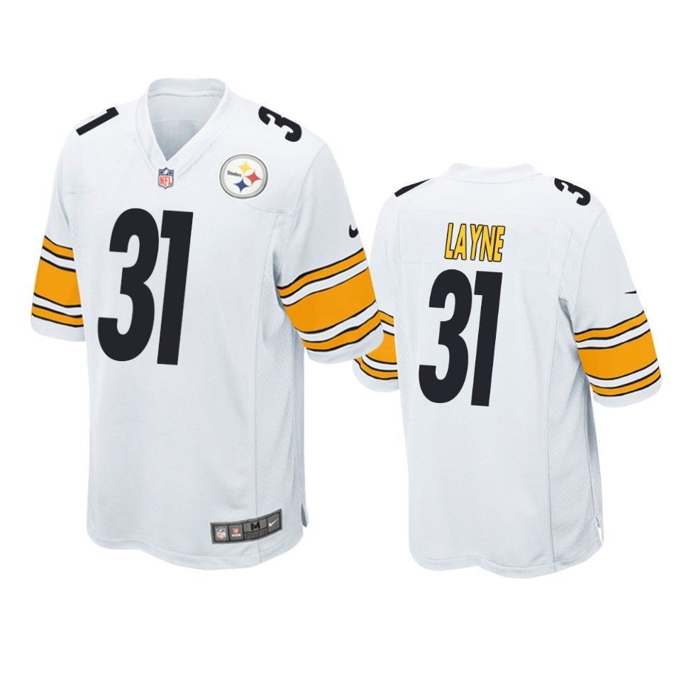 Pittsburgh Steelers Justin Layne 2019 Nfl Draft White Game Jersey