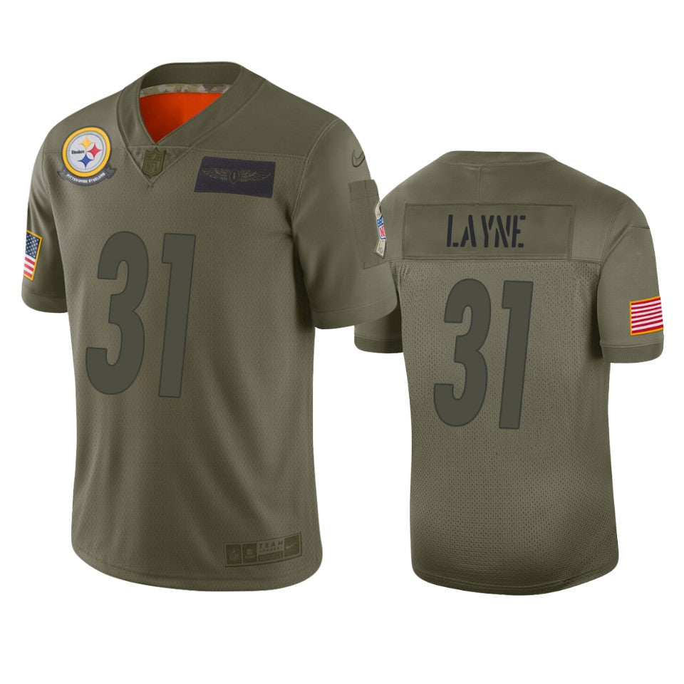 Pittsburgh Steelers Justin Layne Camo 2019 Salute To Service Limited Jersey
