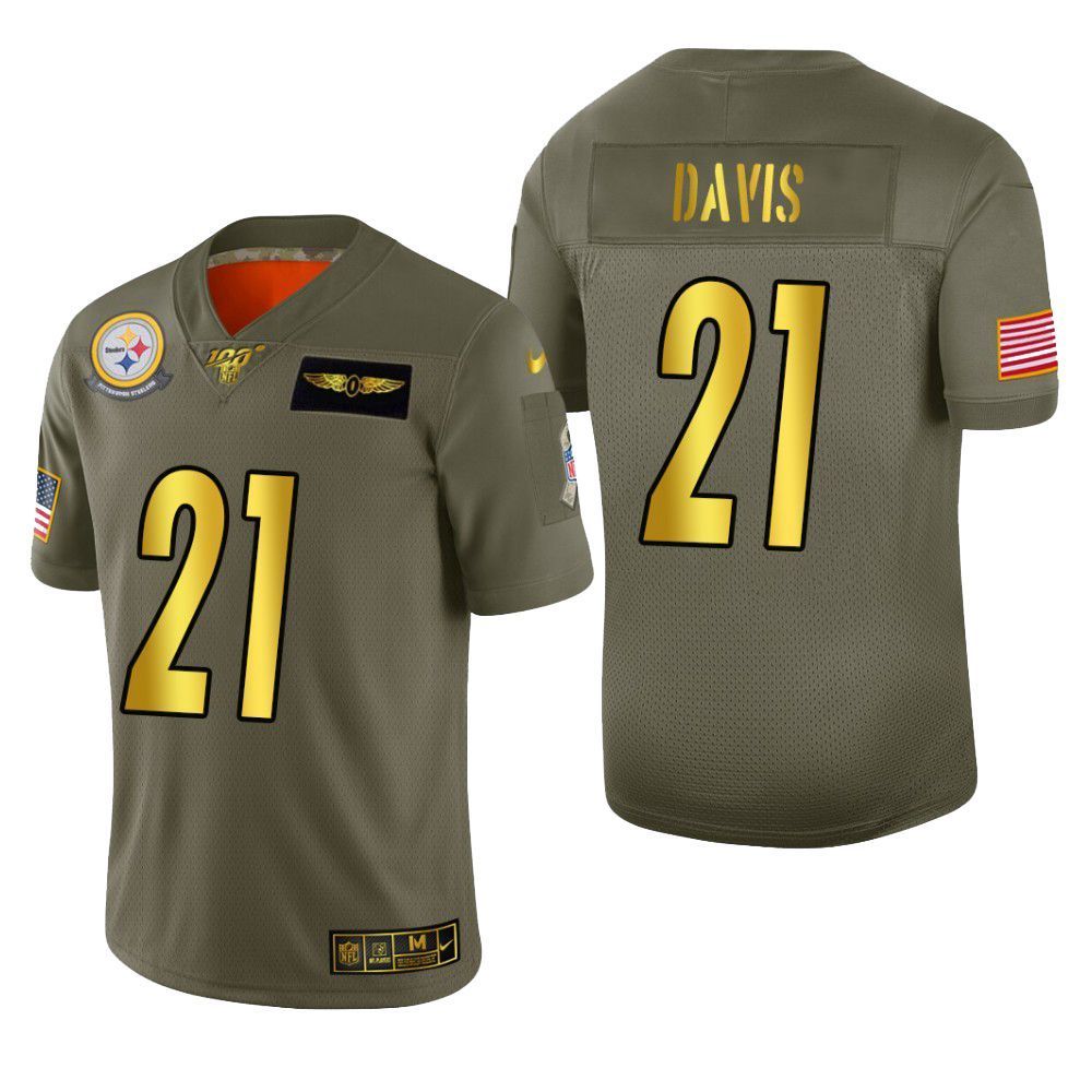 Pittsburgh Steelers Sean Davis 2019 Salute To Service Nfl 100 Mens Jersey Metallic