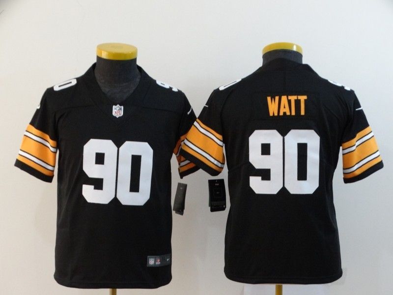 Pittsburgh Steelers T J Watt 90 Nfl 2020 Black Jersey