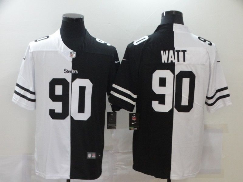Pittsburgh Steelers Trent Jordan Watt 90 Nfl 2020 Black And White Jersey
