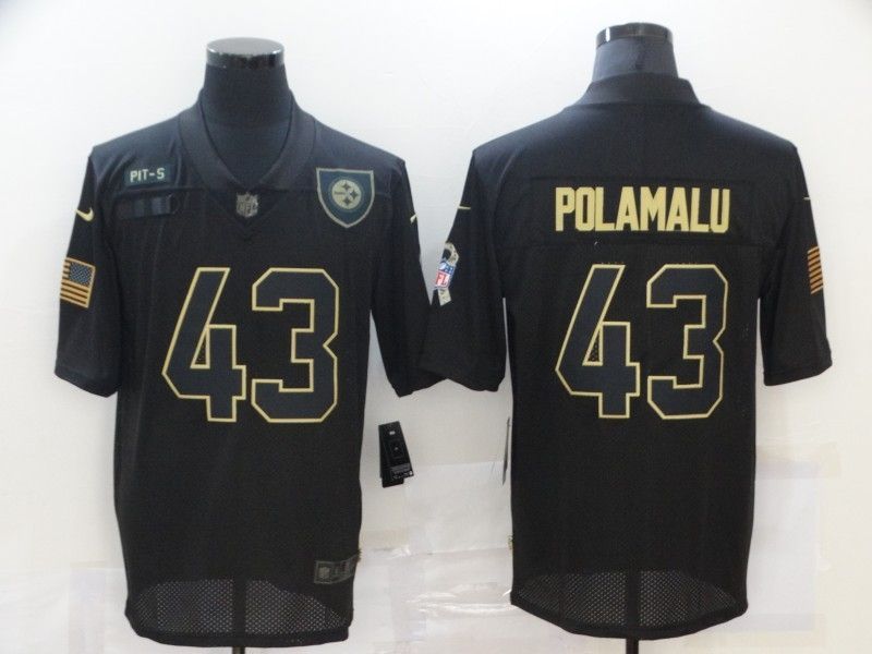 Pittsburgh Steelers Troy Polamalu 43 Nfl 2020 Black Jersey