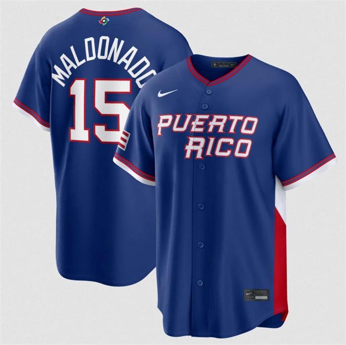 Puerto Rico Baseball #15 Martn Maldonado Jersey Blue 2026 World Baseball Classic