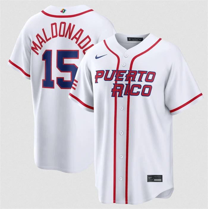 Puerto Rico Baseball #15 Martn Maldonado Jersey White 2026 World Baseball Classi