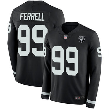 Raiders 99 Clelin Ferrell Black Team Color Mens Stitched Football Limited Therma Long Sleeve Jersey