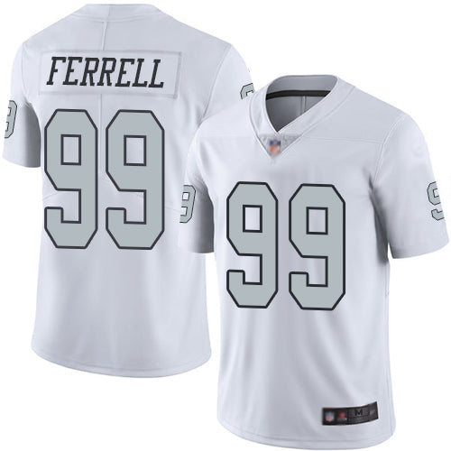 Raiders 99 Clelin Ferrell White Mens Stitched Football Limited Rush Jersey