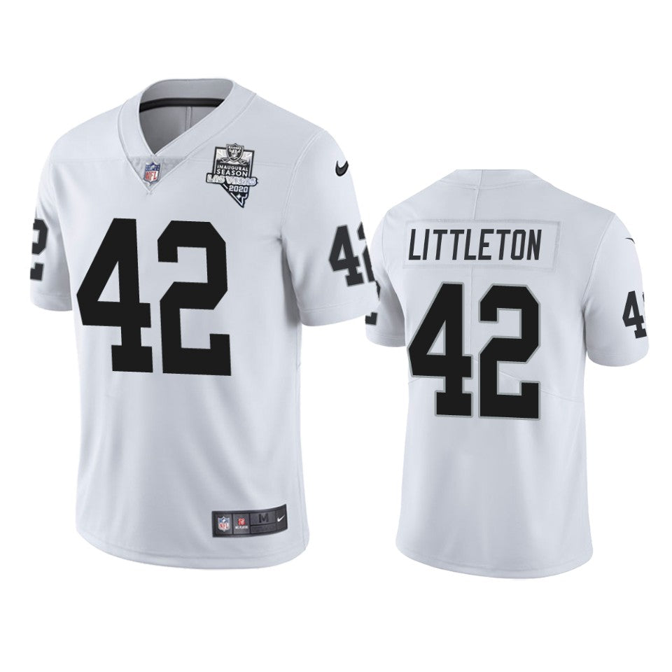 Raiders Cory Littleton Inaugural Season White Vapor Limited Jersey Mens