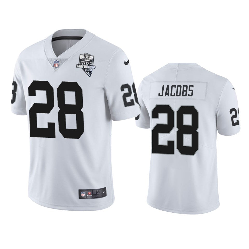 Raiders Josh Jacobs Inaugural Season White Vapor Limited Jersey Mens