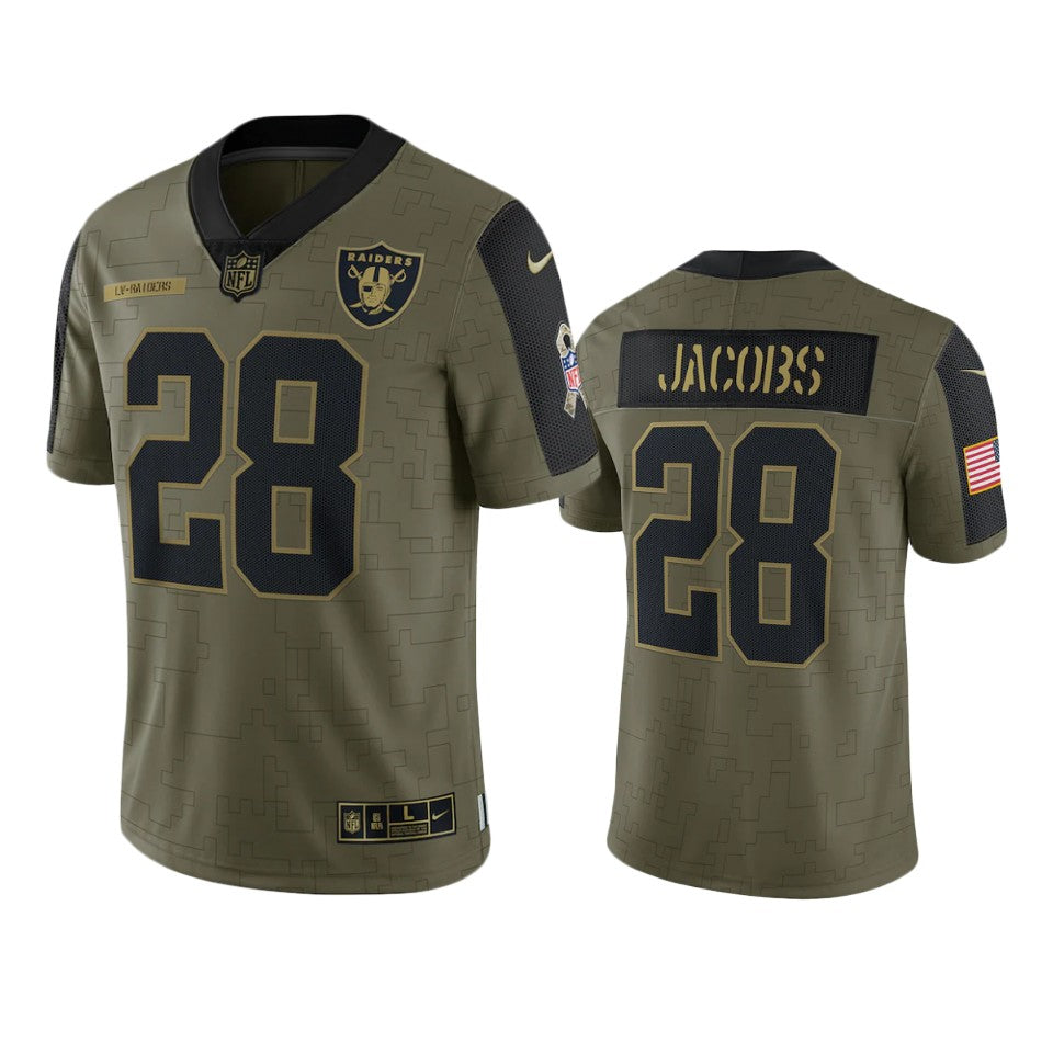 Raiders Josh Jacobs Limited Jersey Olive 2021 Salute To Service