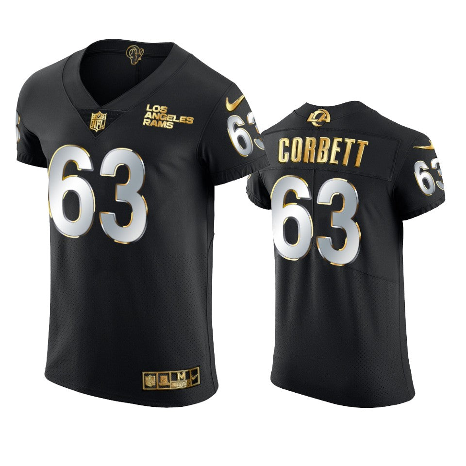 Rams Austin Corbett Golden Edition Black Vapor Elite Jersey