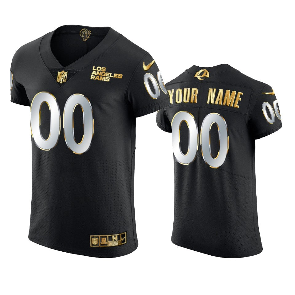 Rams Custom Golden Edition Black Vapor Elite Jersey