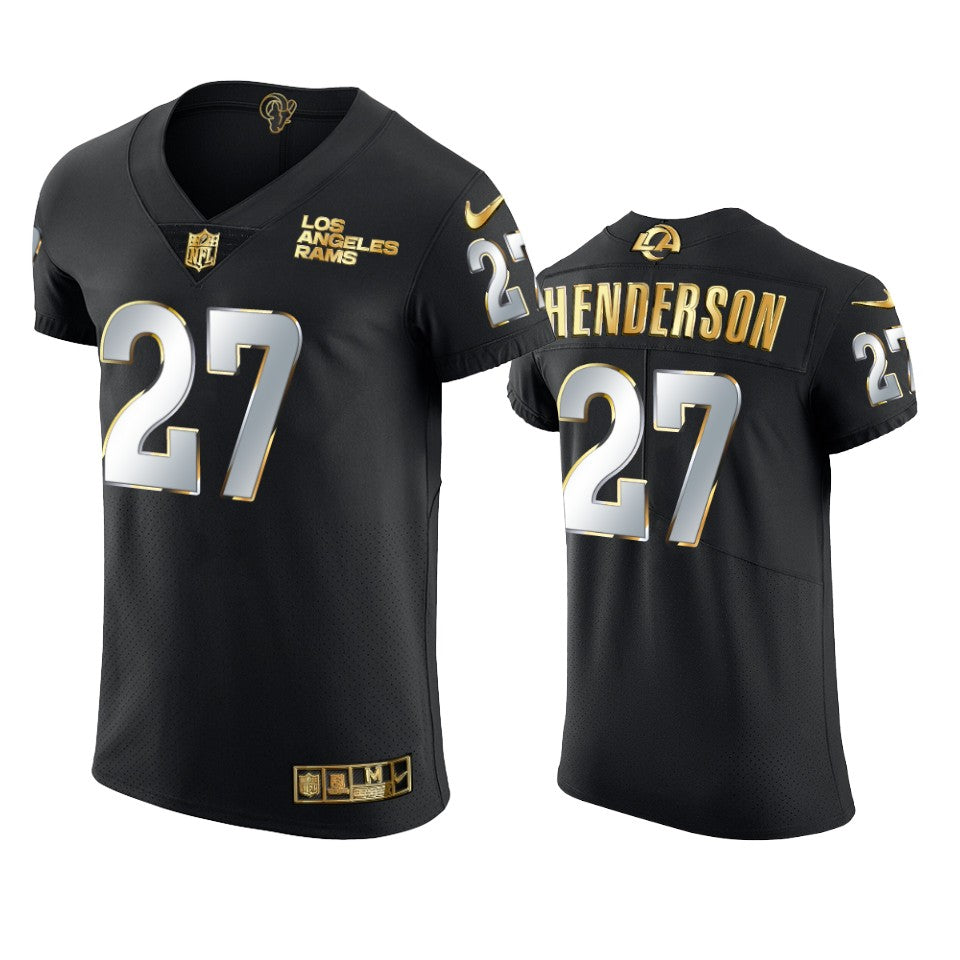 Rams Darrell Henderson Golden Edition Black Vapor Elite Jersey