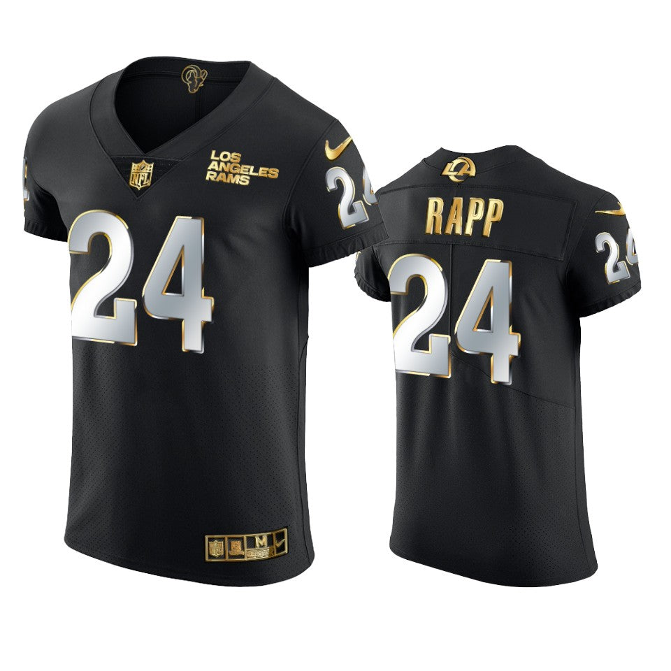Rams Taylor Rapp Golden Edition Black Vapor Elite Jersey