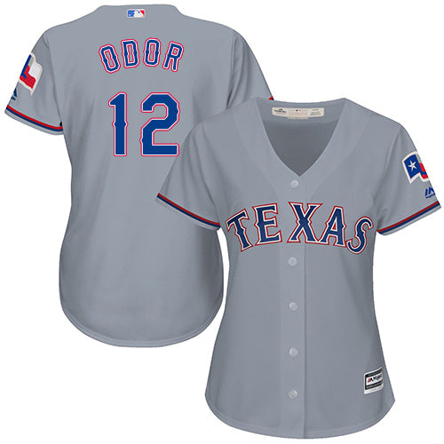 Rangers 12 Rougned Odor Grey Road Womens Stitched Baseball Jersey