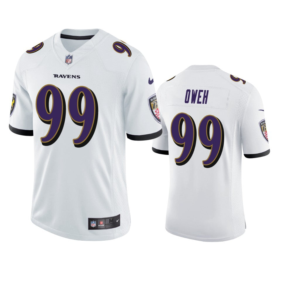 Ravens Jayson Oweh Vapor Limited White Jersey