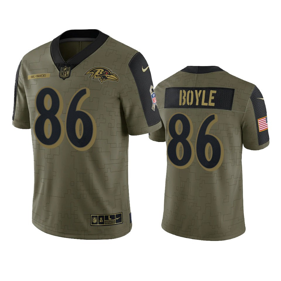 Ravens Nick Boyle Limited Jersey Olive 2021 Salute To Service