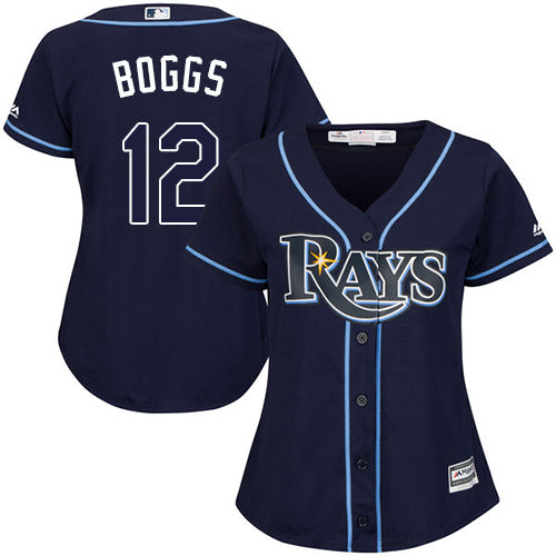 Rays 12 Wade Boggs Dark Blue Alternate Womens Stitched Baseball Jersey