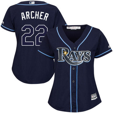 Rays 22 Chris Archer Dark Blue Alternate Womens Stitched Baseball Jersey