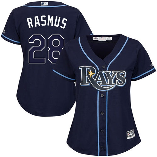 Rays 28 Colby Rasmus Dark Blue Alternate Womens Stitched Baseball Jersey