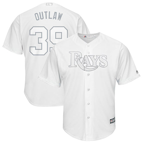 Rays 39 Kevin Kiermaier White Outlaw Players Weekend Cool Base Stitched Baseball Jersey
