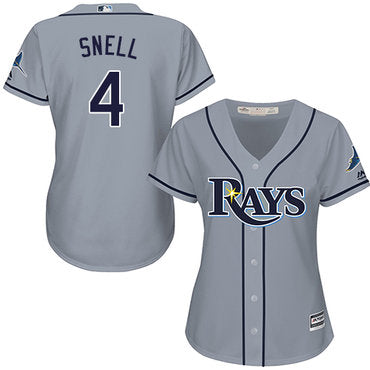 Rays 4 Blake Snell Grey Road Womens Stitched Baseball Jersey