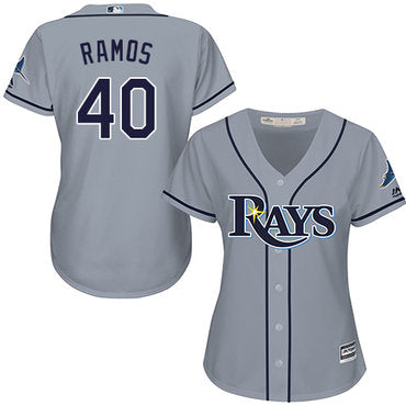 Rays 40 Wilson Ramos Grey Road Womens Stitched Baseball Jersey