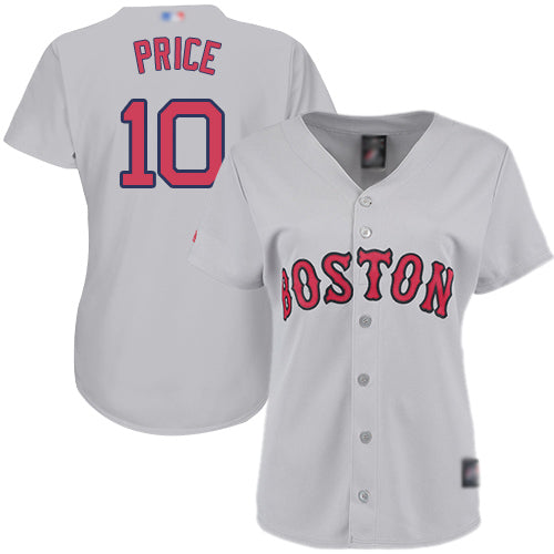 Red Sox 10 David Price Grey Road Womens Stitched Baseball Jersey