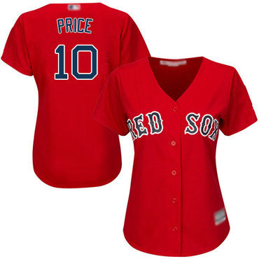 Red Sox 10 David Price Red Alternate Womens Stitched Baseball Jersey