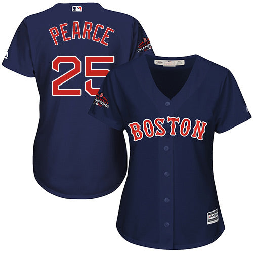 Red Sox 25 Steve Pearce Navy Blue Alternate 2018 World Series Champions Womens Stitched Baseball Jersey