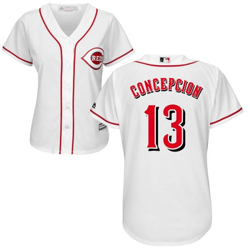 Reds 13 Dave Concepcion White Home Womens Stitched Baseball Jersey