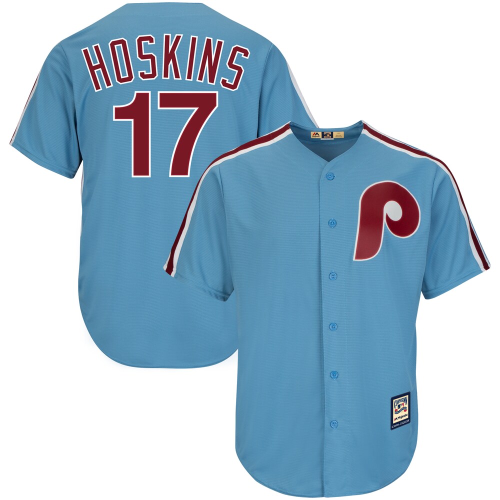 Rhys Hoskins Philadelphia Phillies Majestic Alternate Official Cool Base Cooperstown Player Jersey Light Blue