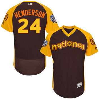 Rickey Henderson Brown 2016 All star Jersey Mens National League San Diego Padres 24 Flex Base Majestic Mlb Collection Jersey