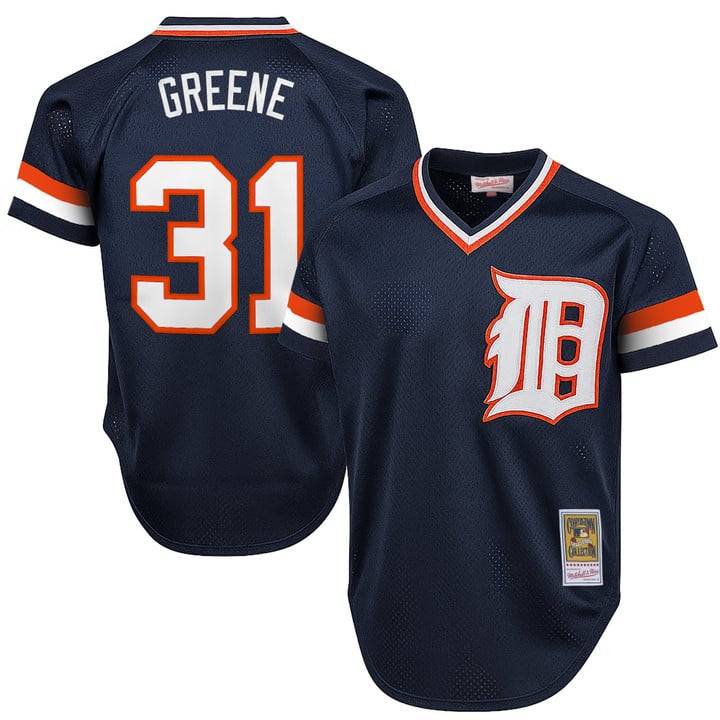 Riley Greene Jersey #31 Detroit Tigers Throwback Cooperstown Stitched Navy