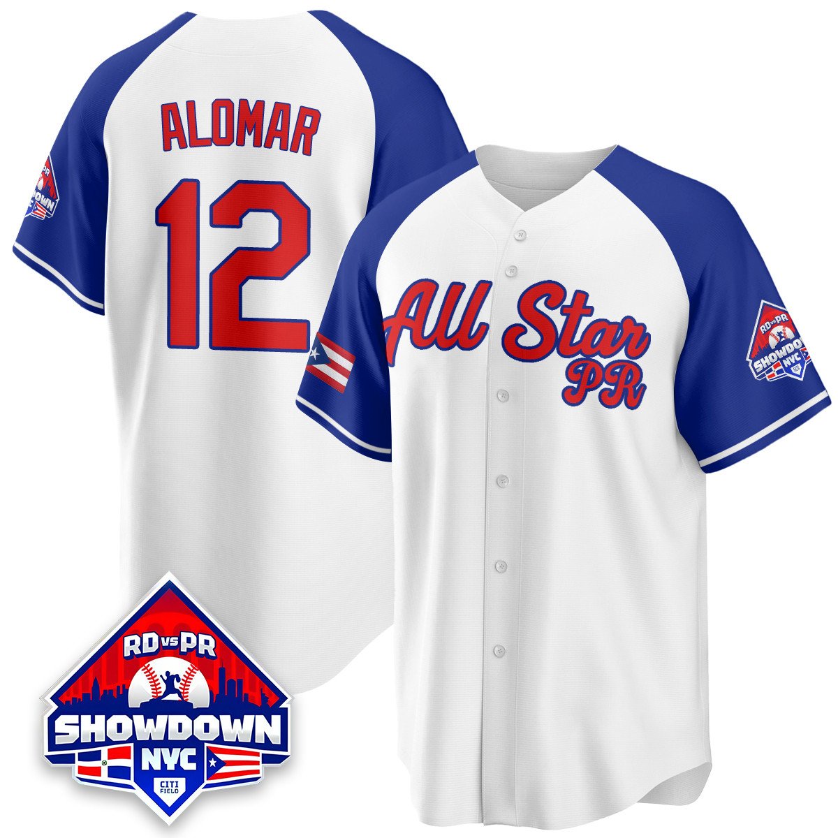 Roberto Alomar Jersey #12 Puerto Rican Baseball All-Star 2025 Stitched White Alt