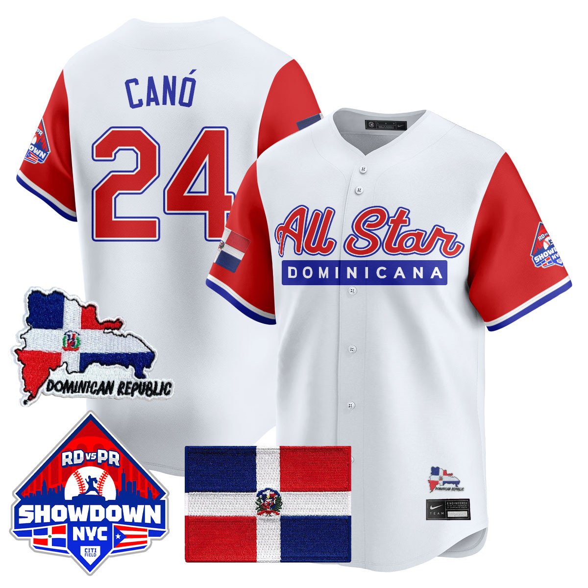 Robinson Can Jersey #24 Dominican Republic Baseball All-Star 2025 Red Sleeves
