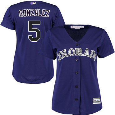 Rockies 5 Carlos Gonzalez Purple Alternate Womens Stitched Mlb Jersey