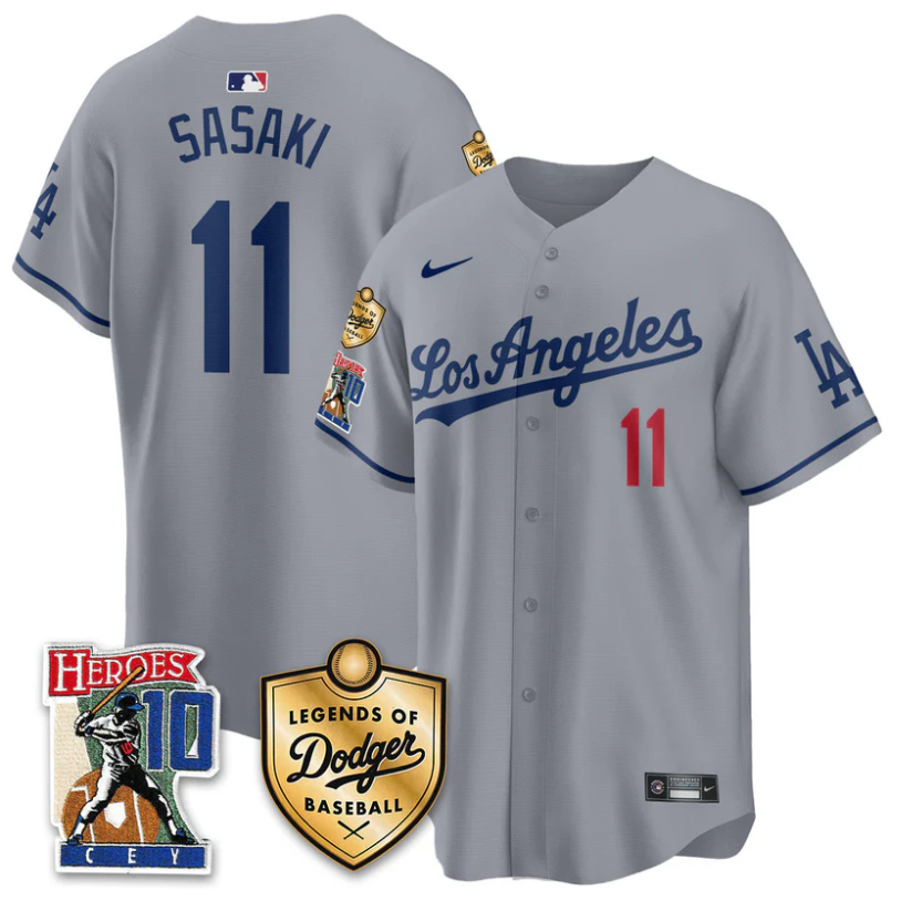 Roki Sasaki Jersey #11 Dodgers Ron Cey Legends Of Dodgers Baseball Gray