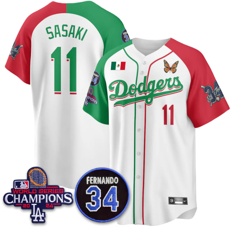 Roki Sasaki Jersey #11 Los Angeles Dodgers Mexican For 34 Stitched Alternate
