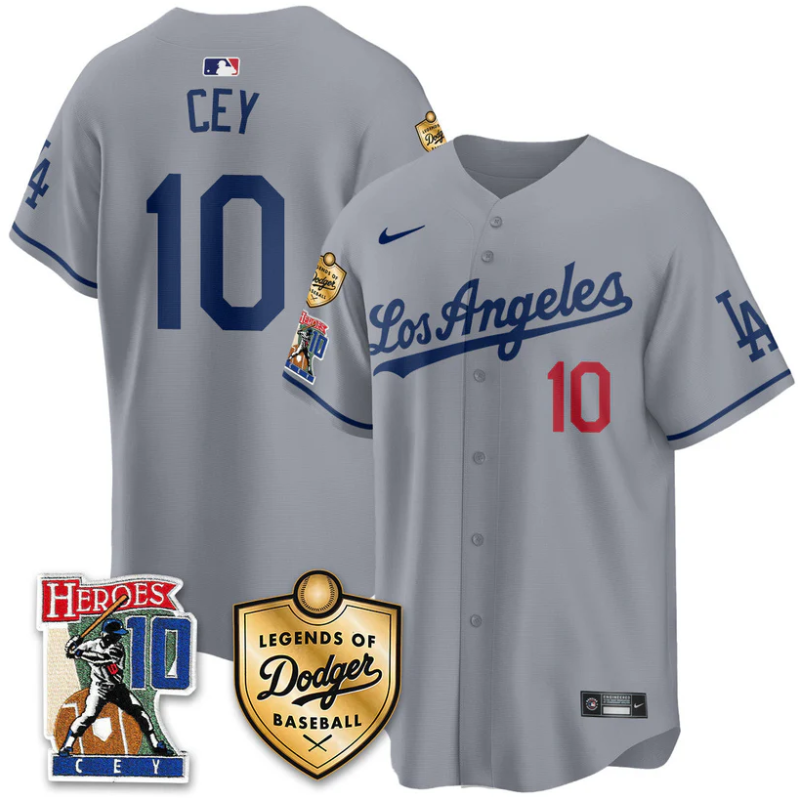 Ron Cey Jersey #10 Dodgers Ron Cey Legends Of Dodgers Baseball Gray