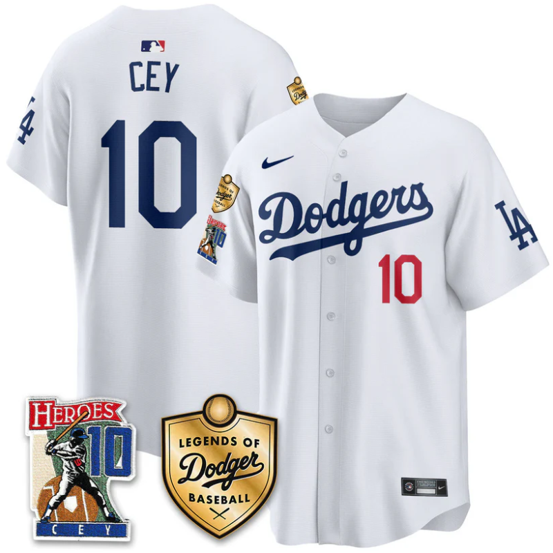 Ron Cey Jersey #10 Dodgers Ron Cey Legends Of Dodgers Baseball White