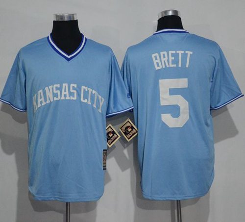 Royals 5 George Brett Light Blue Cooperstown Stitched Mlb Jersey