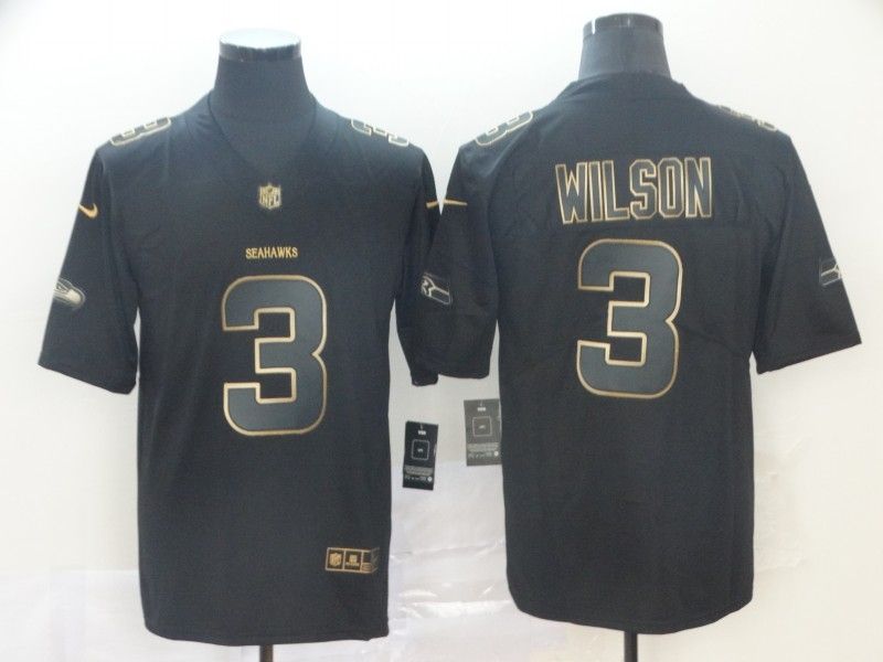 Russell Wilson 2 Seattle Seahawks Nfl Explosion Legendary Gold Black Jersey